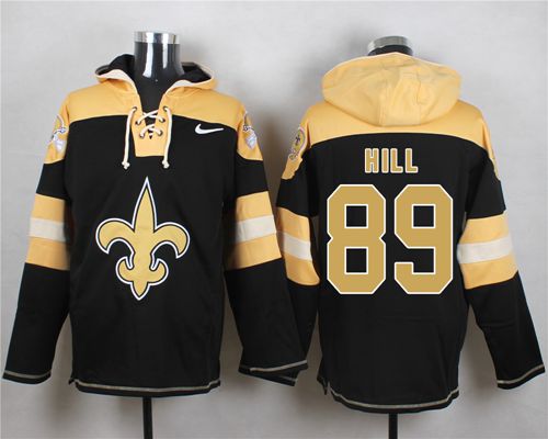 Nike Saints #89 Josh Hill Black Player Pullover NFL Hoodie - Click Image to Close